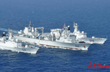 海軍第七批護航編隊 2010年11月2日起航，2011年5月9日返港，編隊由舟山導彈護衛艦、徐州導彈護衛艦、千島湖綜合補給艦，以及艦載直升機和特戰隊員組成