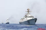 海軍第九批護航編隊 2011年7月於廣東湛江起航，由武漢導彈驅逐艦、玉林導彈護衛艦、青海湖綜合補給艦，以及2架艦載直升機和數十名特戰隊員組成，共800余人