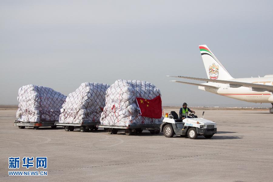 高清：中国人道主义救援物资运抵伊拉克库尔德自治区
