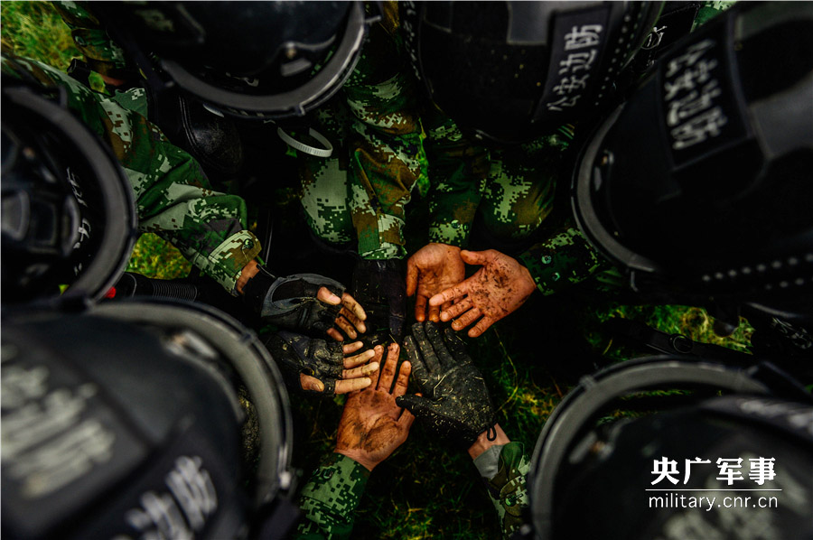 摸爬滾打后官兵的手
