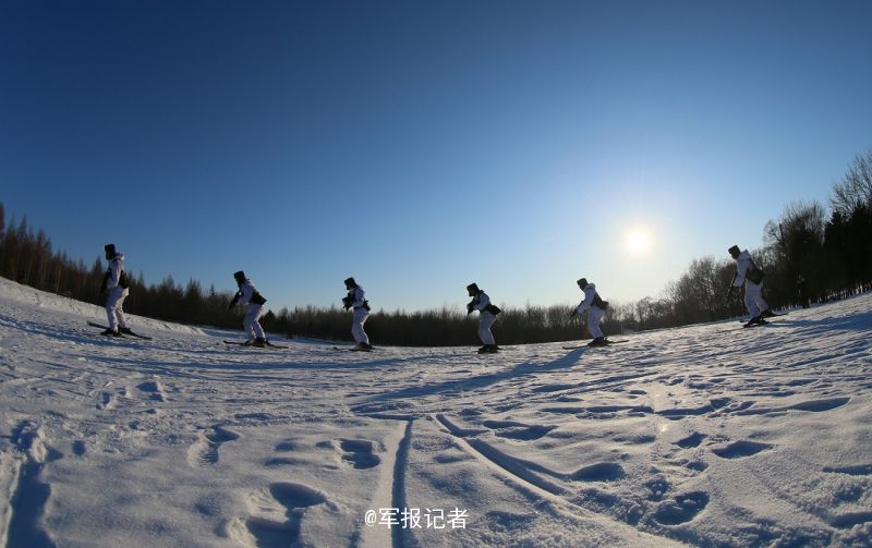 高清:我軍邊防官兵冰天雪地練滑雪射擊戰術【4】