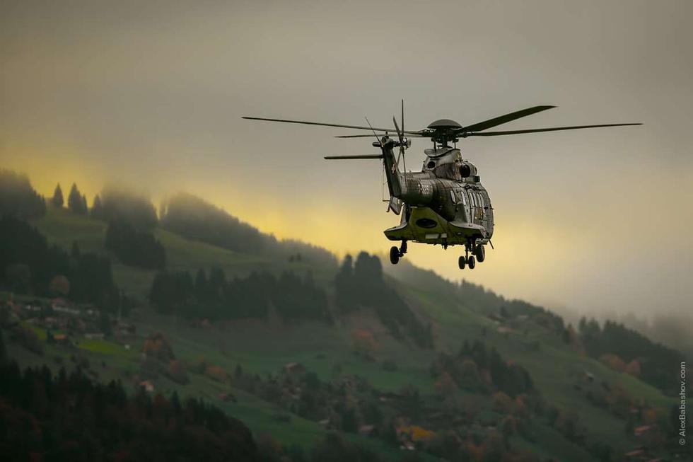 圖為瑞士邁林根空軍基地歐洲直升機公司EC-635軍用多用途直升飛機。