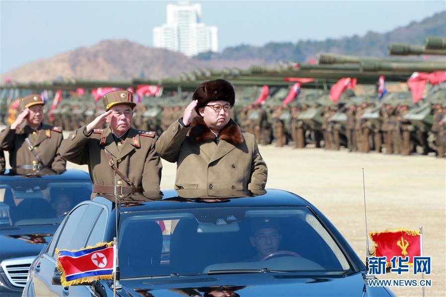 朝鮮最高領導人金正恩觀摩了訓練。新華社/朝中社