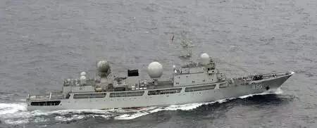 圖為日本防衛省公布的其跟蹤拍攝到的中國海軍軍艦