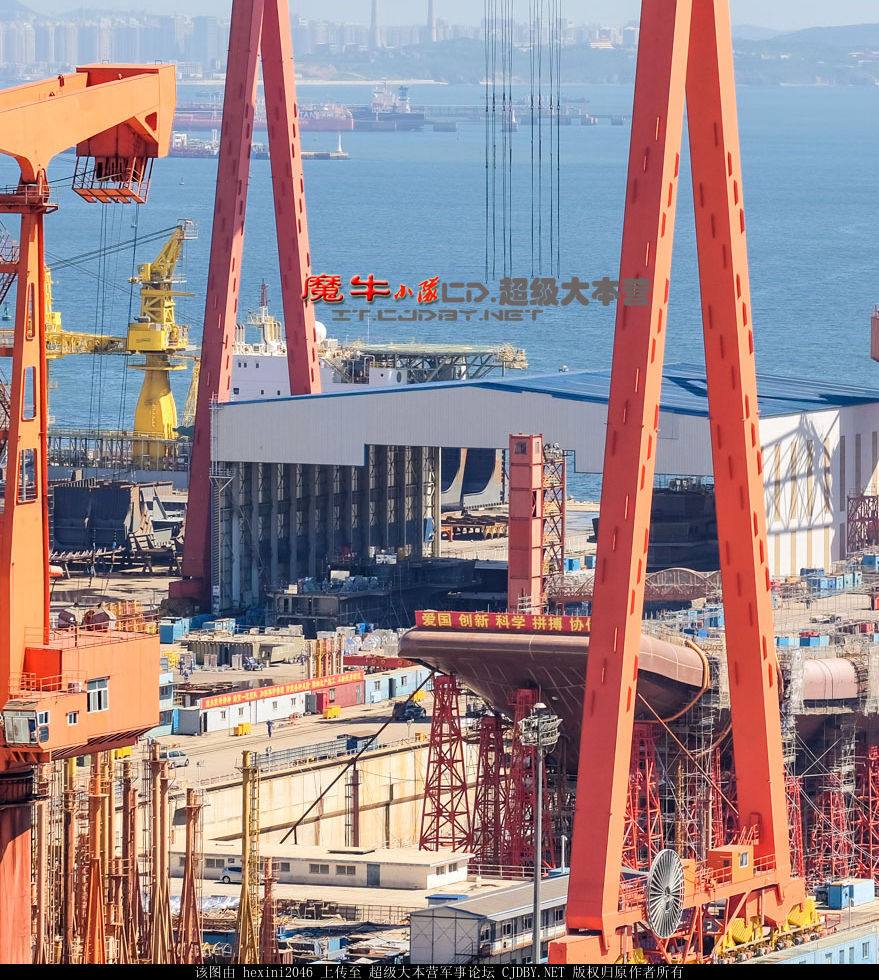 組圖:航母建造進度更新 正吊裝艦島【6】