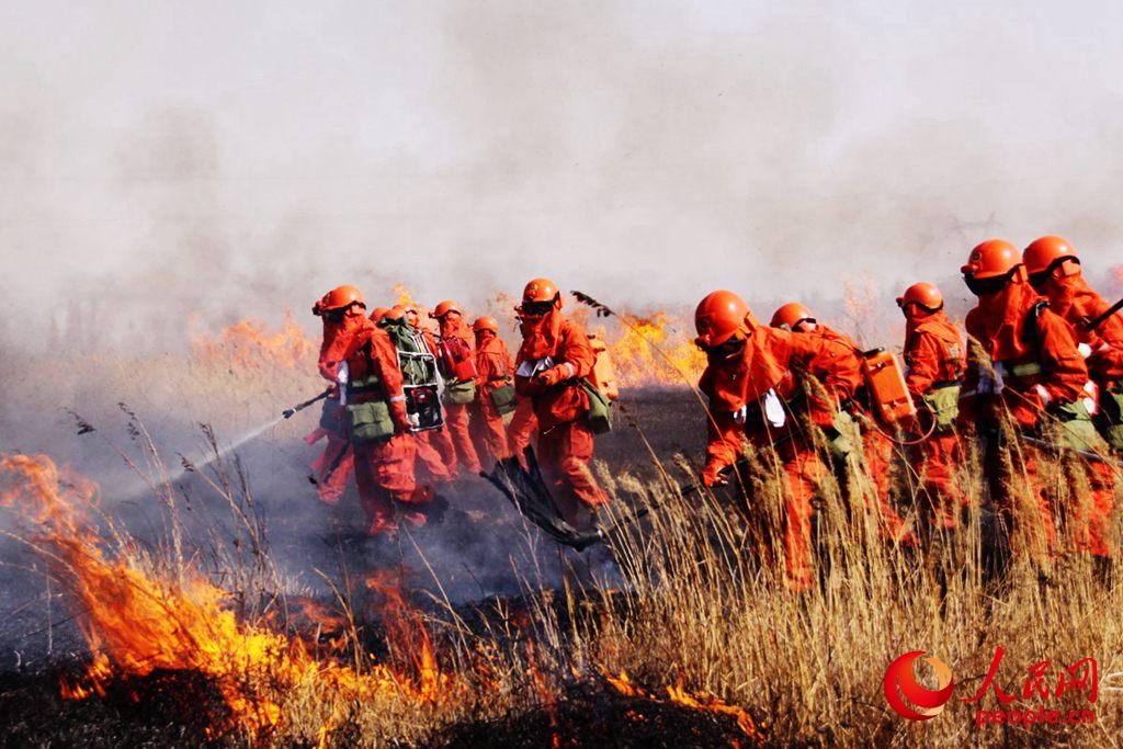 駐地龍隱寺發生森林火災，平涼森林消防指戰員投入滅火戰斗