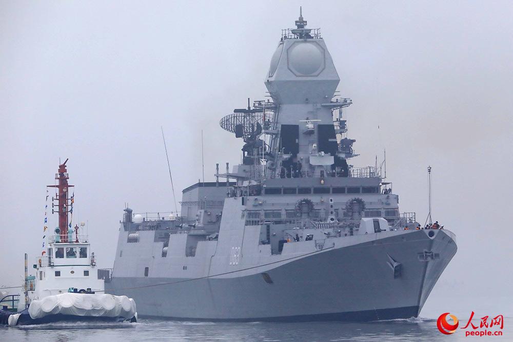 印度海軍“加爾各答”號驅逐艦。蒲海洋 攝