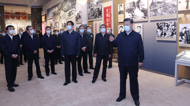 习近平等参观纪念中国人民志愿军抗美援朝出国作战70周年主题展览