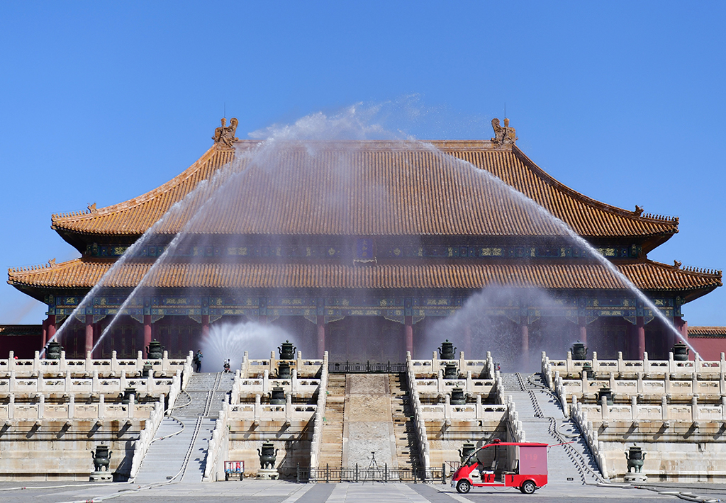 北京市文物古建筑消防救援綜合實戰演練在故宮博物院舉行
