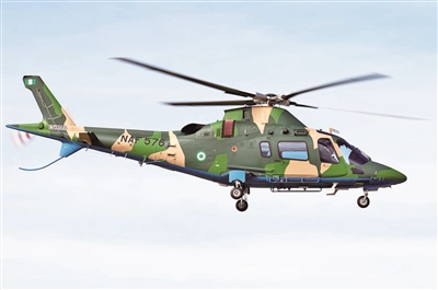 尼日利亚空军装备的AW109多用途直升机。</p><p style=