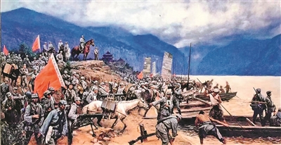 八路军东渡黄河（油画，中国人民抗日战争纪念馆藏）王铁牛 王君瑞作