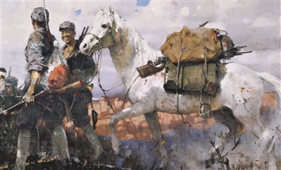 我们都是神枪手（油画，入选纪念中国人民抗日战争暨世界反法西斯战争胜利七十周年全国美展）　谷  钢作