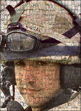 英报使用在伊阵亡的英军士兵照片拼成人像(图