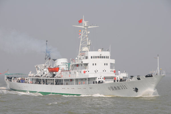 中国渔政311船首次试航成功