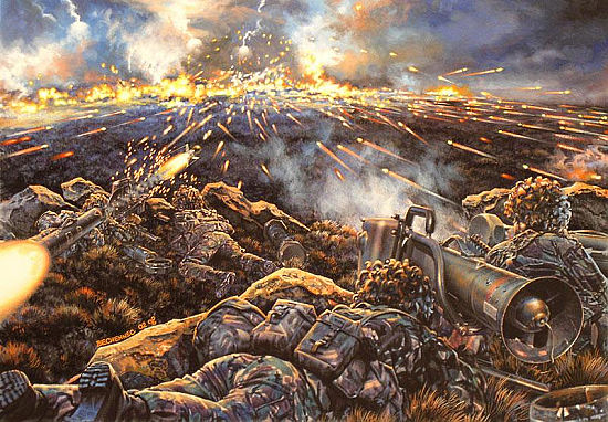 组图:油画再现英阿马岛战争场景